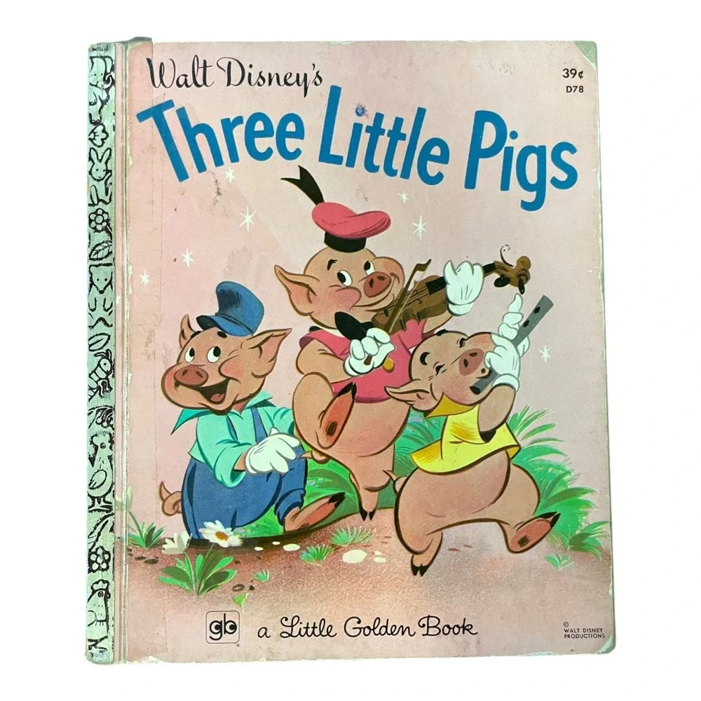 Walt Disney's Three Little Pigs A Little Golden Book 1972 35th Printing Vintage